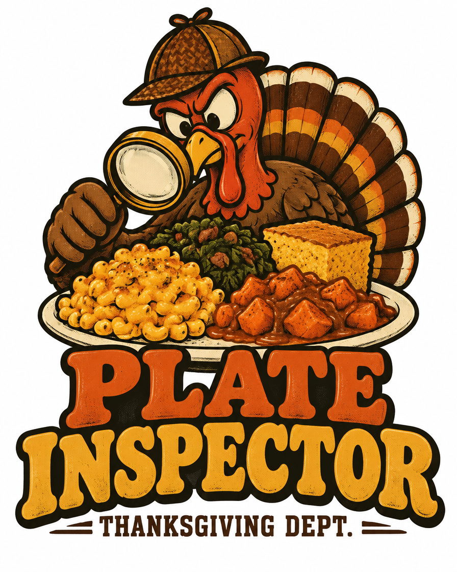 Plate Inspector Thanksgiving graphic tee design