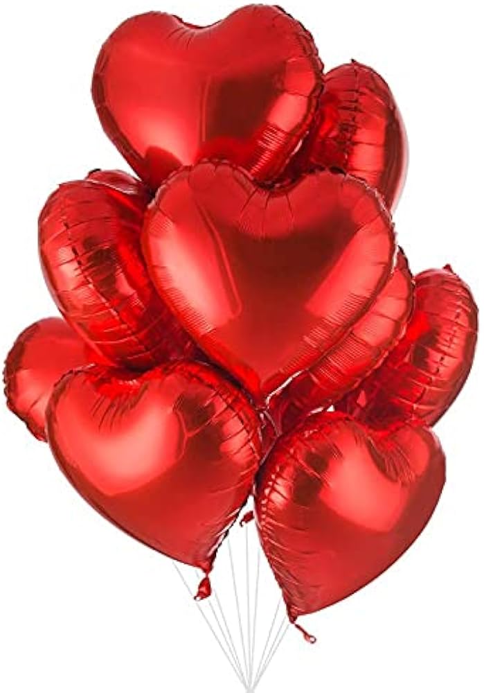 18" Red Valentine's Day Balloons - 10 Pack