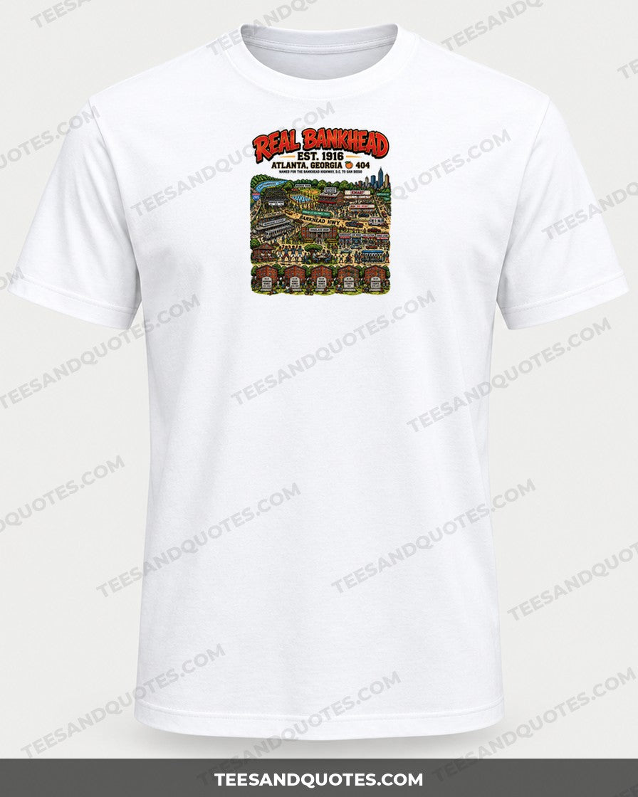 Real Bankhead Street Map Tee (Version 1) printed on a white T-shirt
