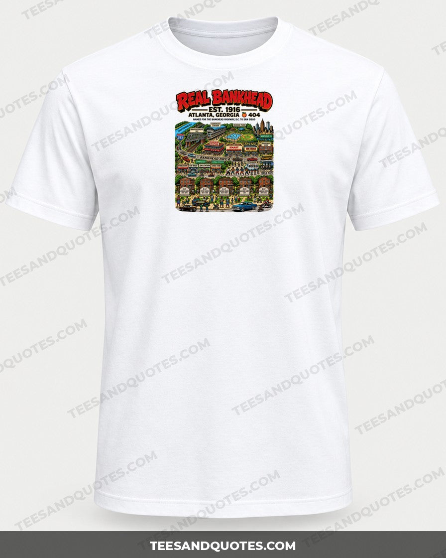 Real Bankhead Street Map Tee (Version 2) printed on a white T-shirt