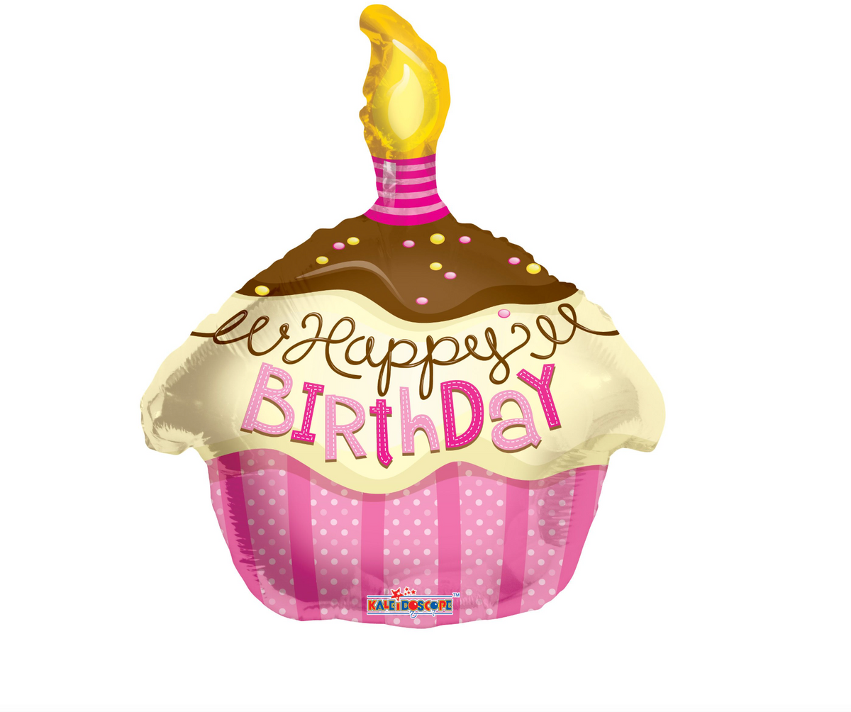 18" Pink Birthday Cupcake