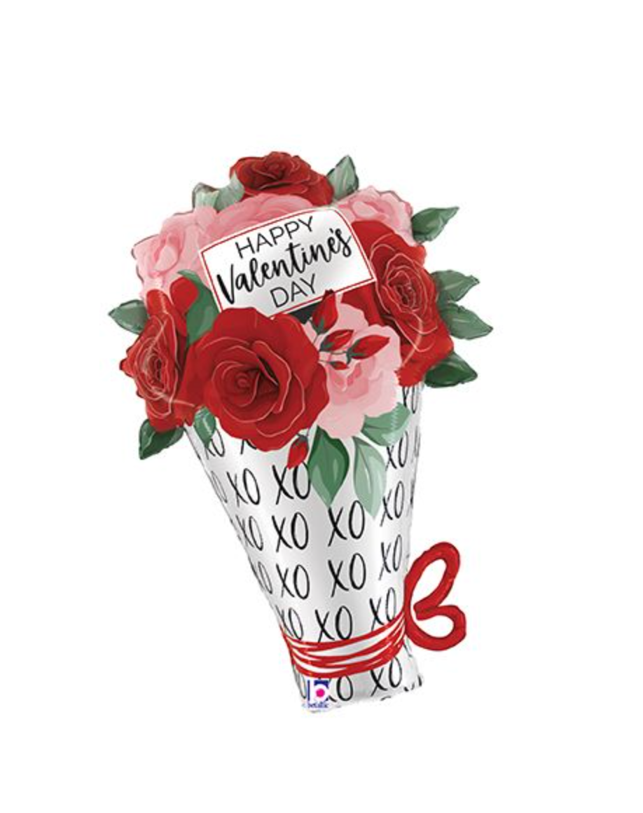 30" Valentine Rose Bouquet Balloon