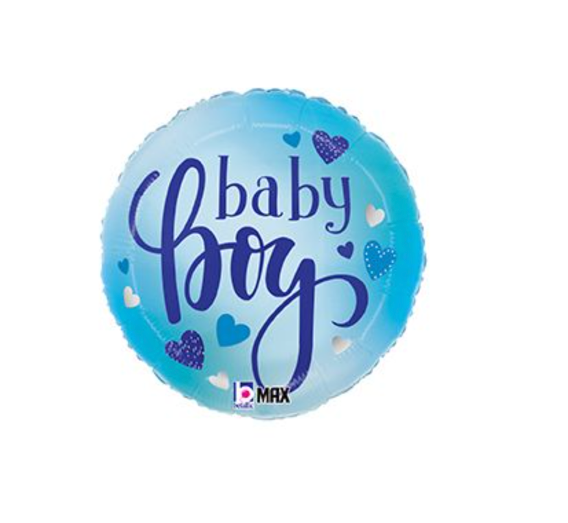 18" Baby Boy Blue Hearts Balloon