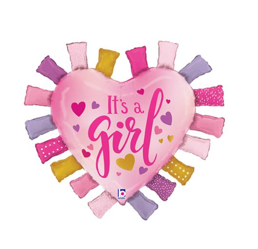 33" It's A Girl Taggie Heart