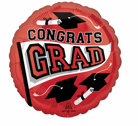 18" School Colors Balloon - Red