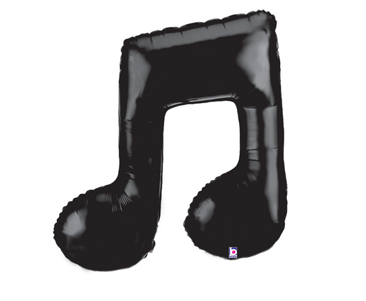 36" Black Double Music Notes Balloon