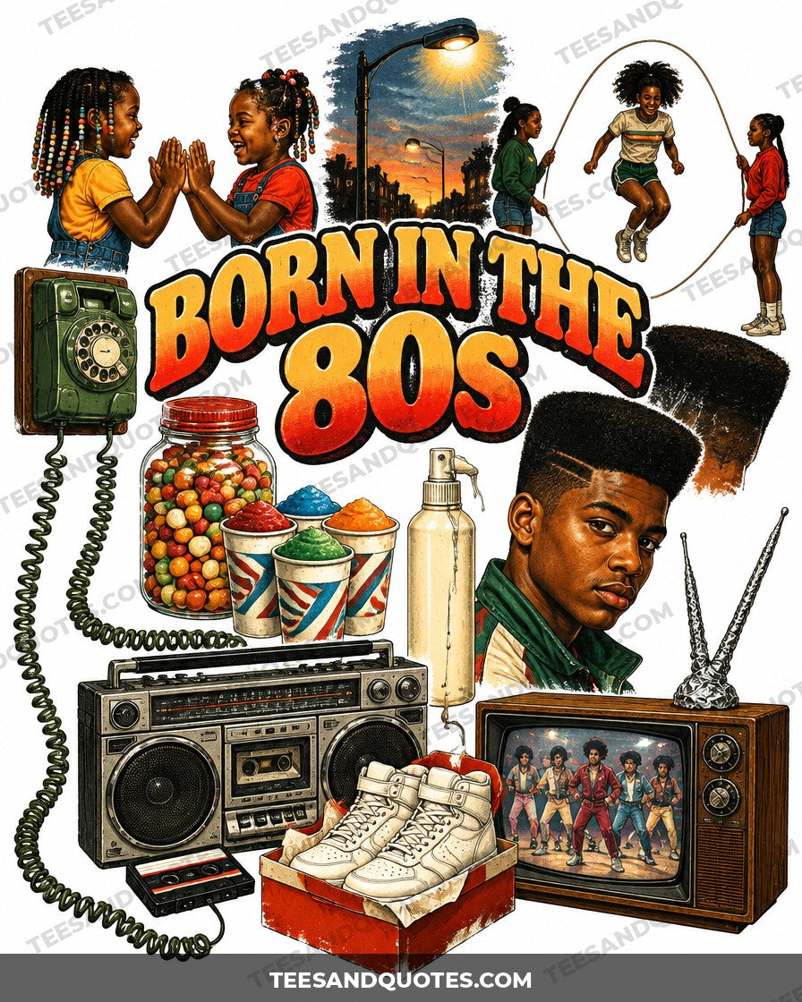 Born in the 80s Tee (Version 2) artwork close-up