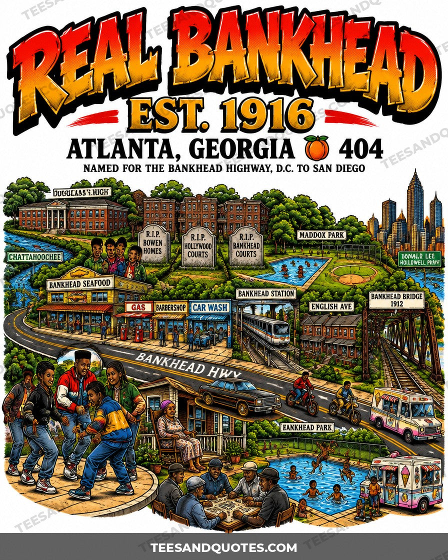 Real Bankhead Album Cover Map Tee (Version 2) artwork close-up