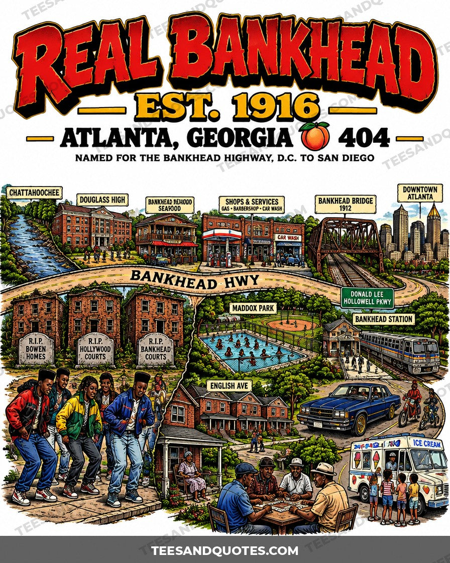Real Bankhead Album Cover Map Tee (Version 1) artwork close-up