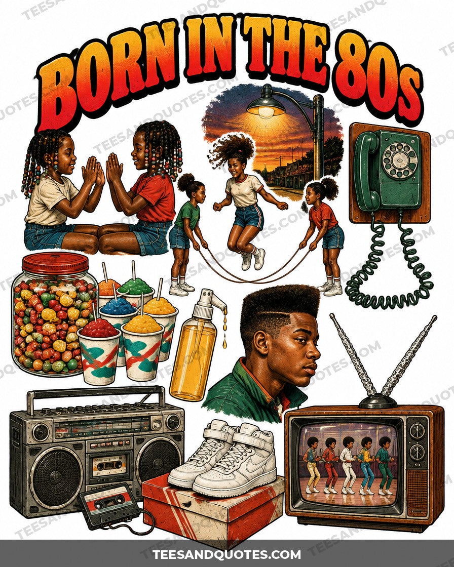 Born in the 80s Tee (Version 1) artwork close-up
