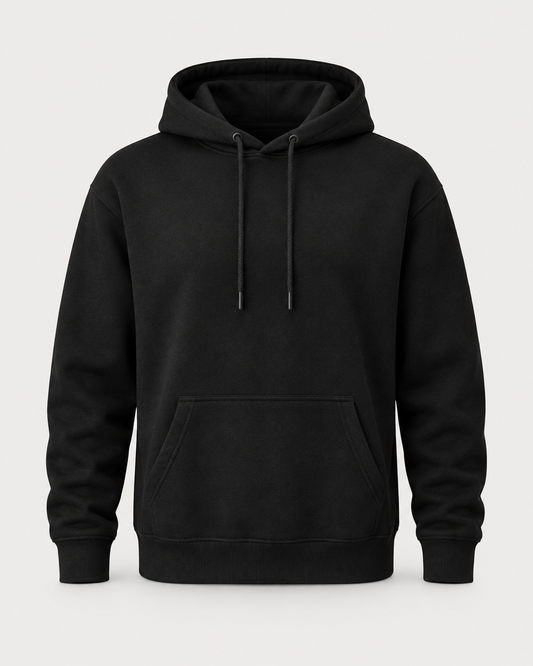Blank black pullover hoodie