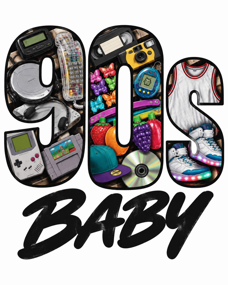 90s Baby graphic tee design