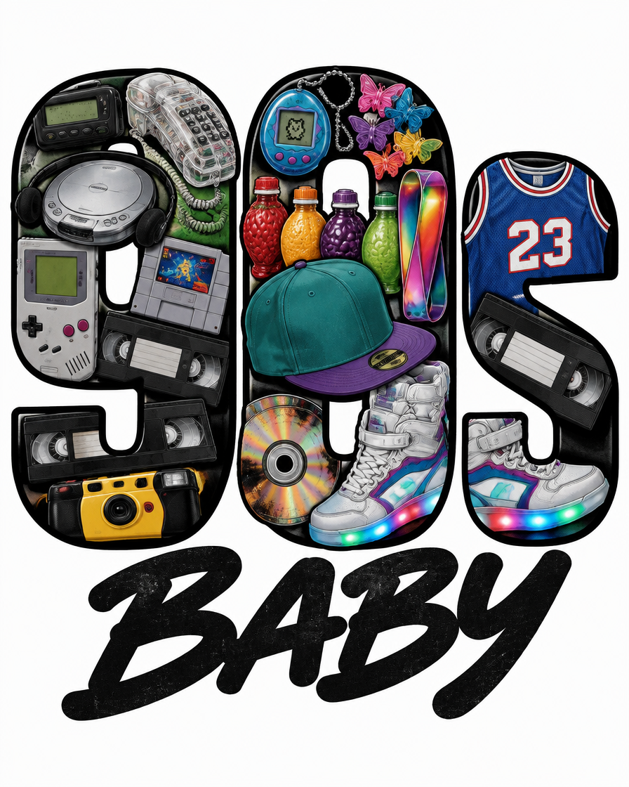 90s Baby graphic tee design