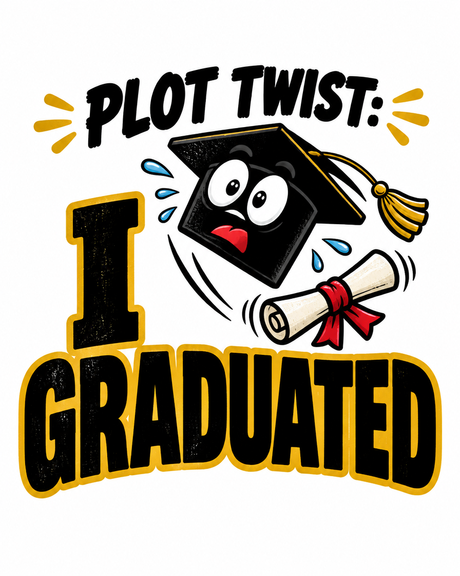 Plot Twist: I Graduated graphic tee design