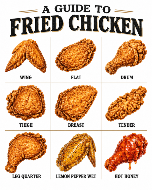 A Guide to Fried Chicken graphic tee design
