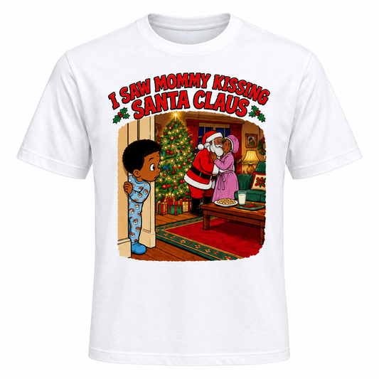 I Saw Mommy Kissing Santa Claus Tee Boy clean product image