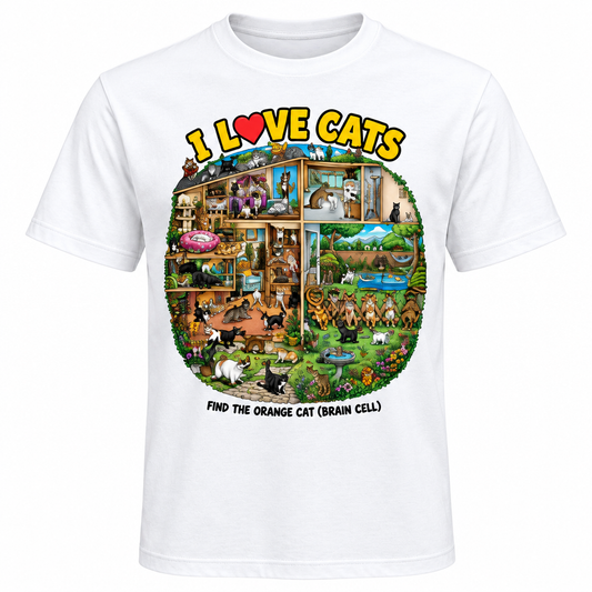 I Love Cats Cat House Tee clean product image