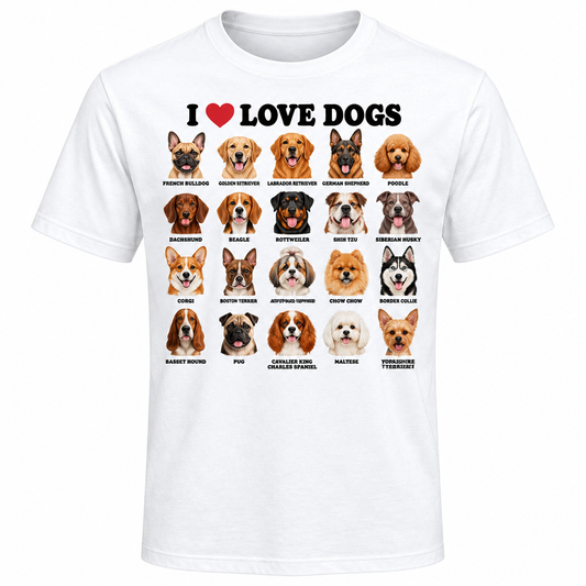 I Love Dogs Chart Tee clean product image
