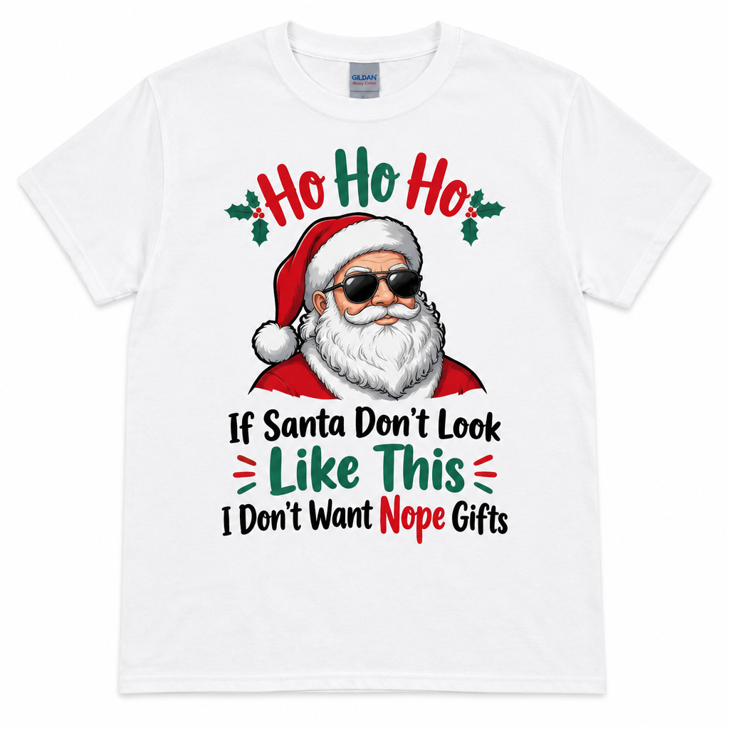 Ho Ho Ho - If Santa Don't Look Like This I Don't Want Nope Gifts T-Shirt