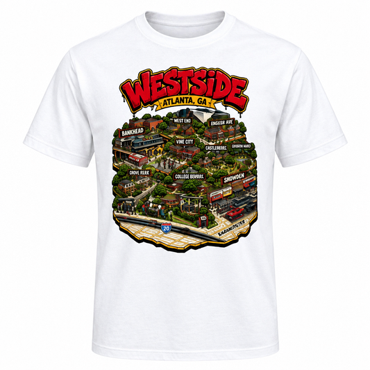 Westside Atlanta 3D Map Tee clean product image